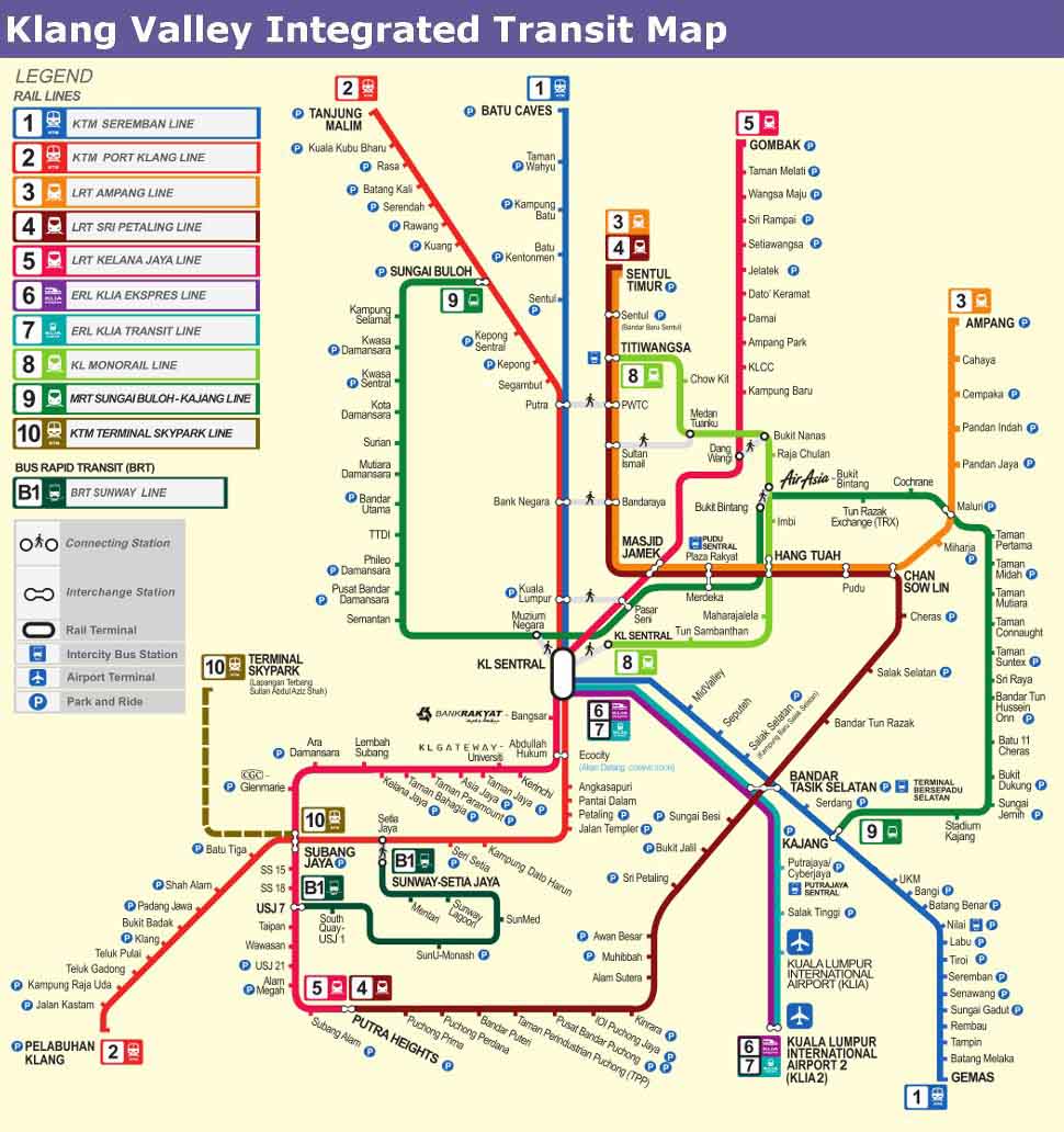 Mapa de Transporte de Kuala Lumpur