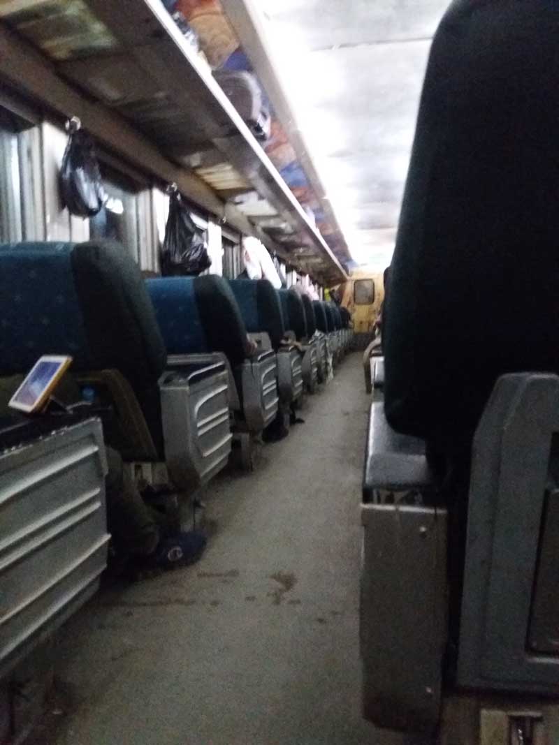Vagón en el que viajamos (parecía un poco sucio, pero no tanto eh)