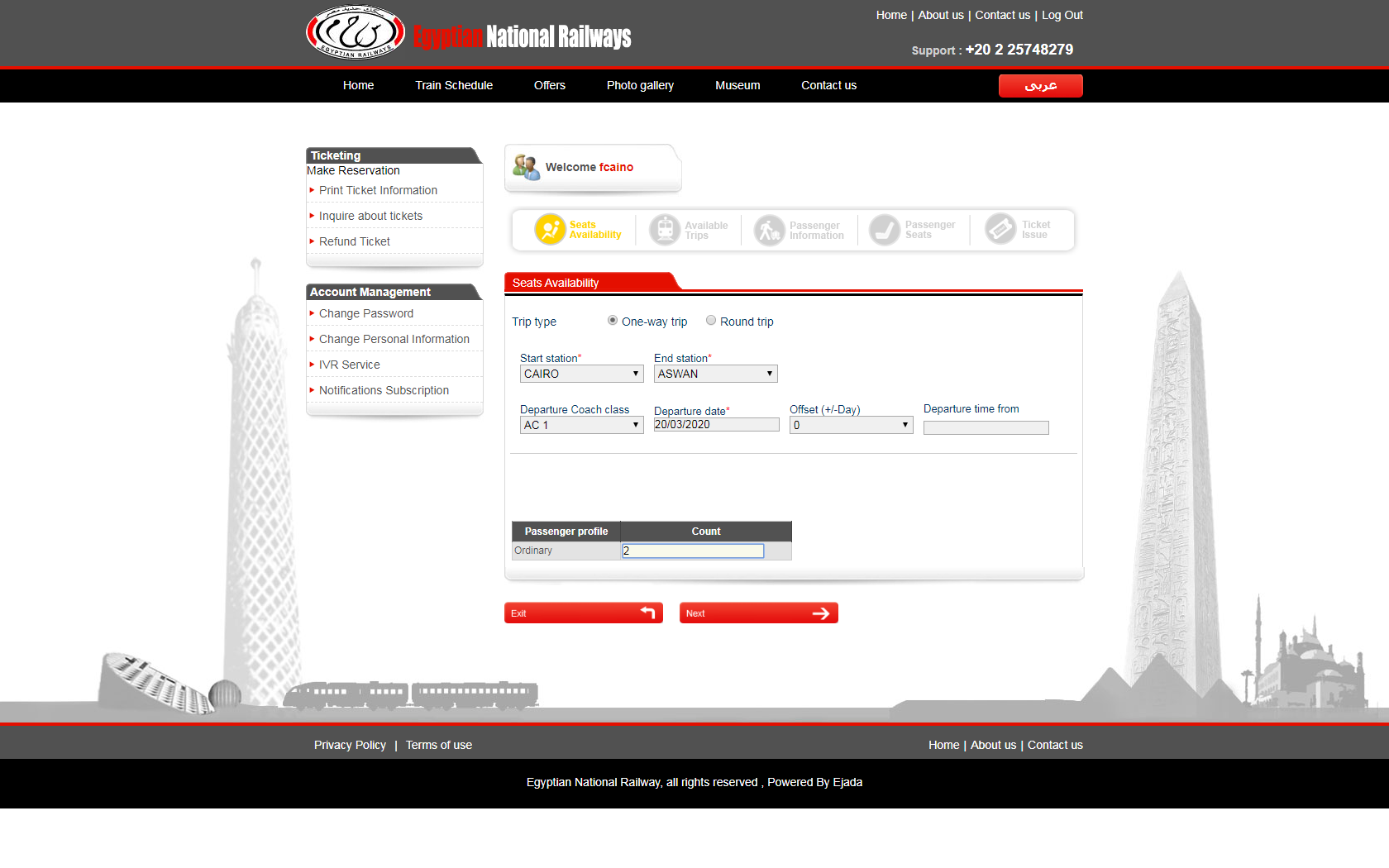 Paso 5 de como comprar boletos tren en Egipto por internet