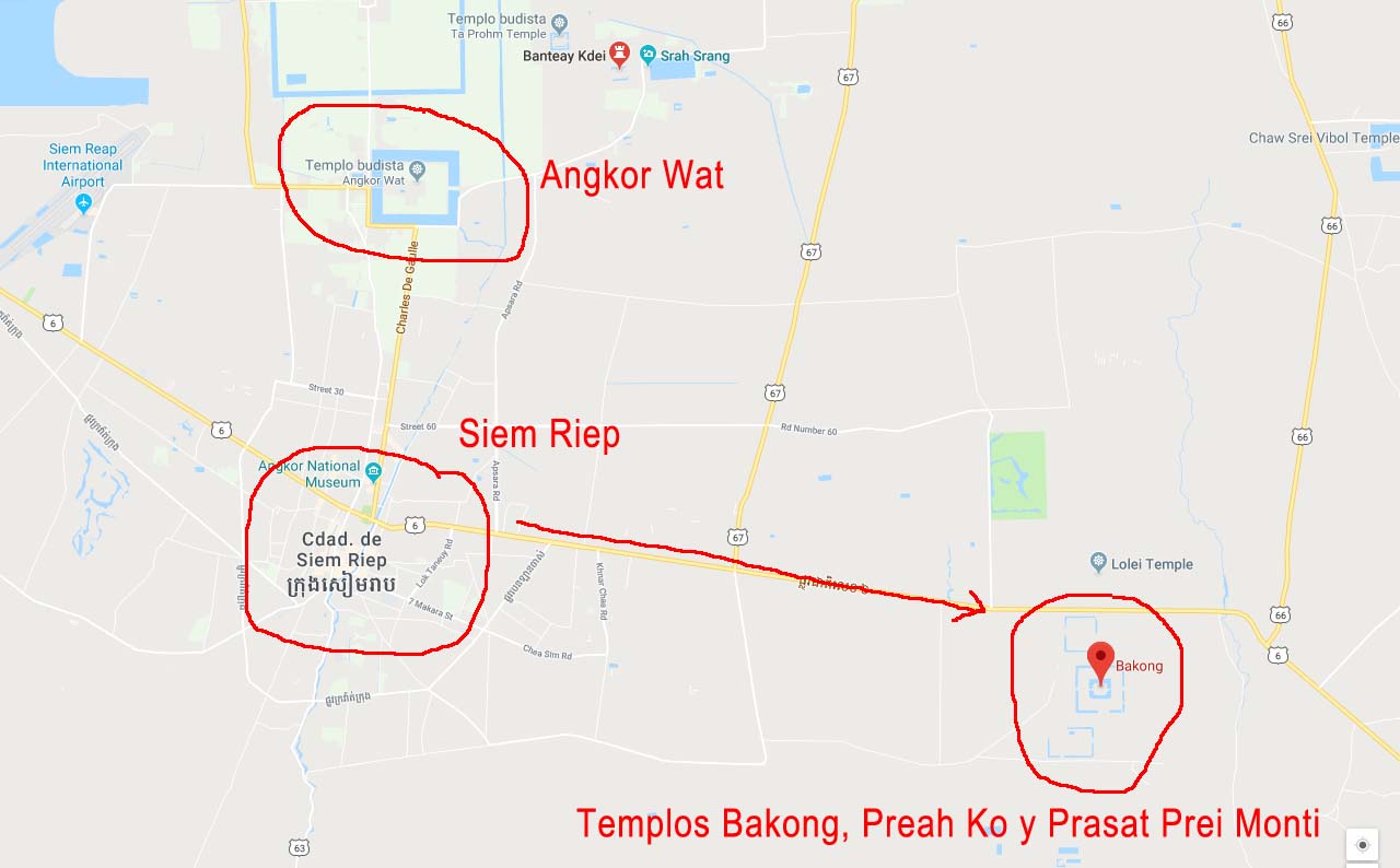 Ubicación del Templo Bakong