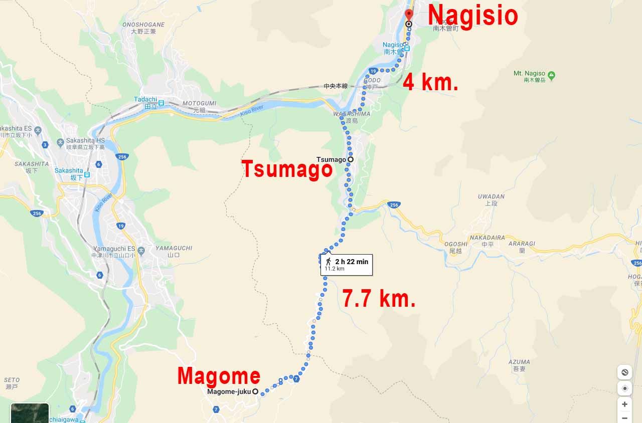 Recorrido de la Ruta Nakasendo