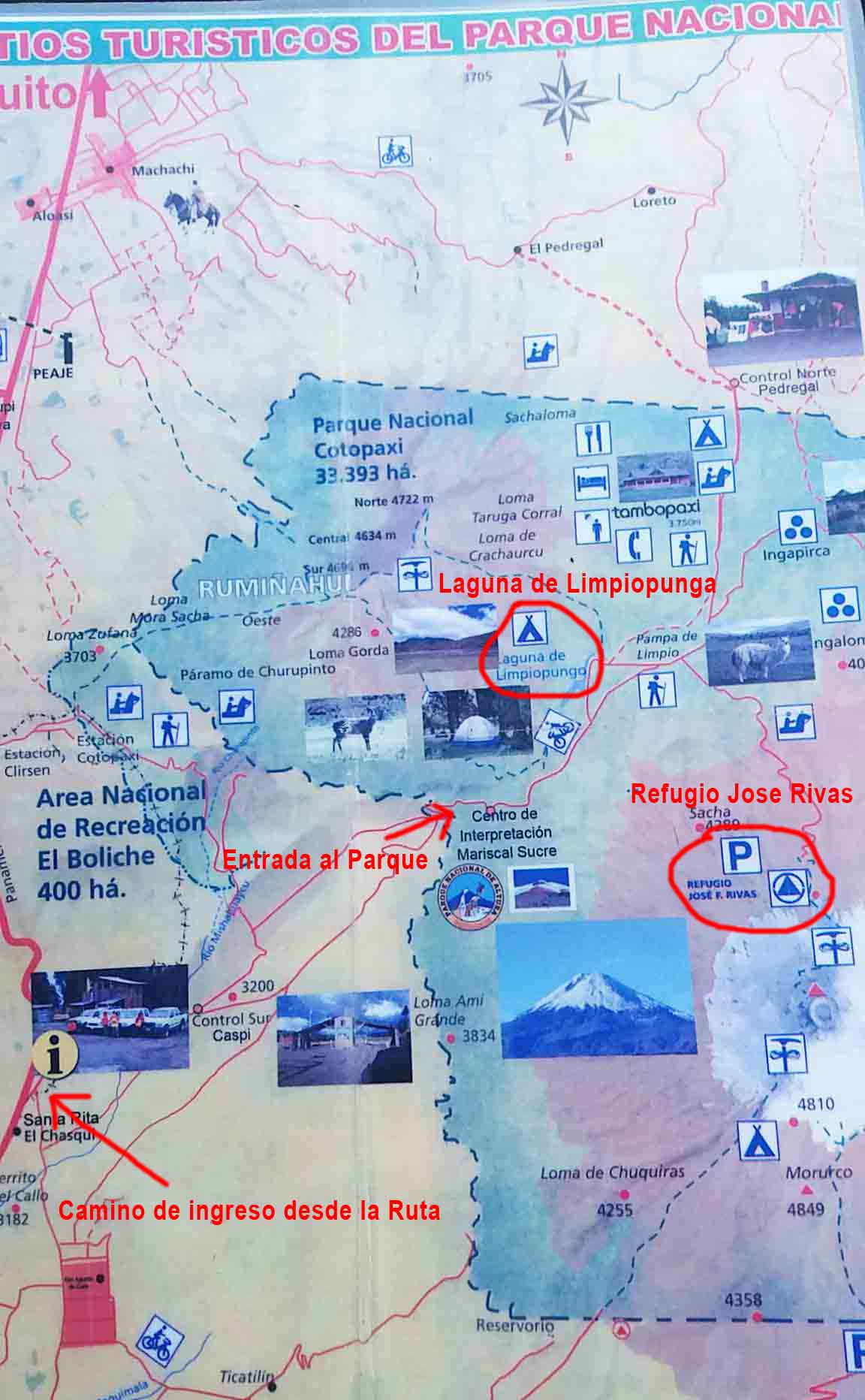 Mapa de atracciones del Parque