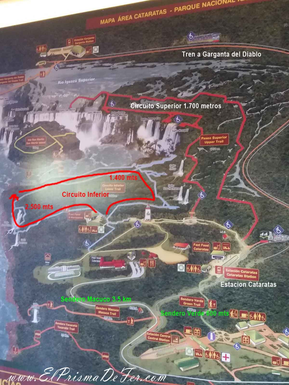 Plano del Parque Nacional Iguazú