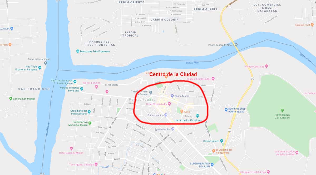 Centro de la ciudad Puerto Iguazú