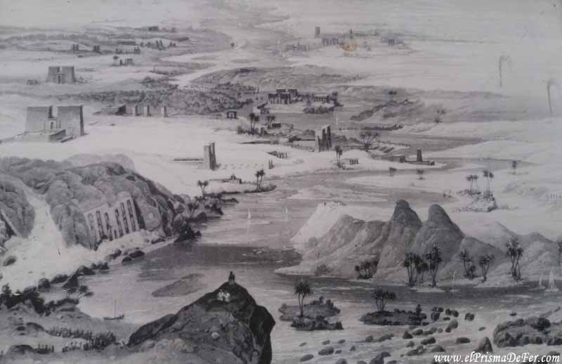 Ilustración antigua donde mostraba donde estaban ubicados los templos