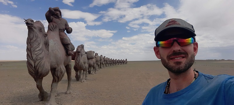 En el desierto de Gobi, parte de la Ruta de la Seda en Mongolia