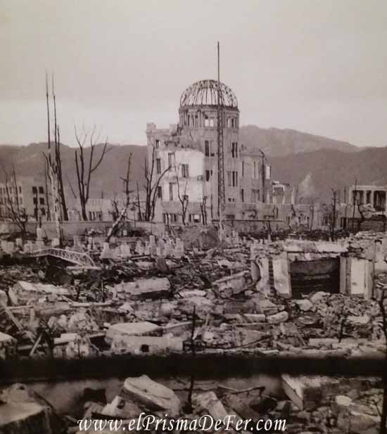 Foto histórica de como quedo en pie el único edificio en Hiroshima