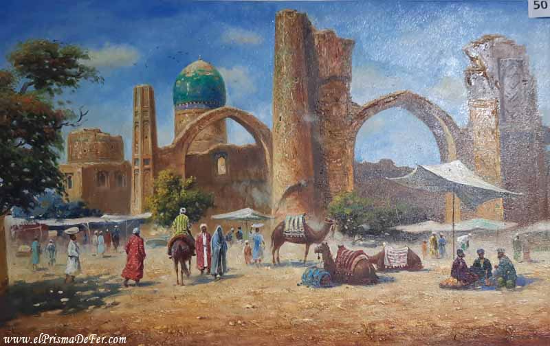 Pintura de Samarcanda en ruinas
