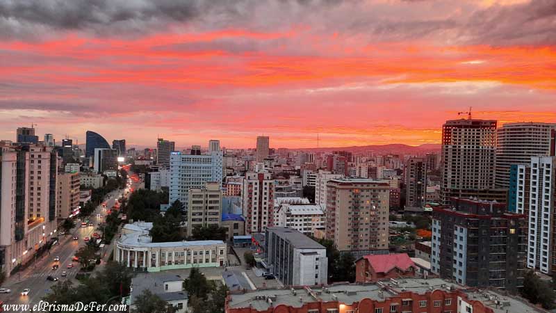 Atardecer en Ulán Bator