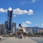 Plaza principal en Ulán Bator, la capital de Mongolia