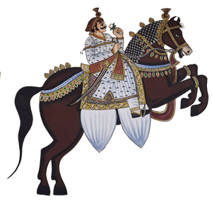 Dibujo de un Rajput de India