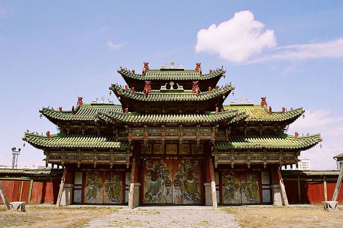 Puerta del Palacio Verde, residencia de invierno del Bogd Khan, Ulán Bator, Mongolia