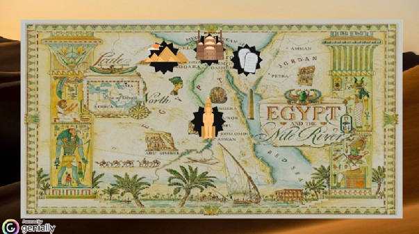 Mapa del juego sobre Egipto
