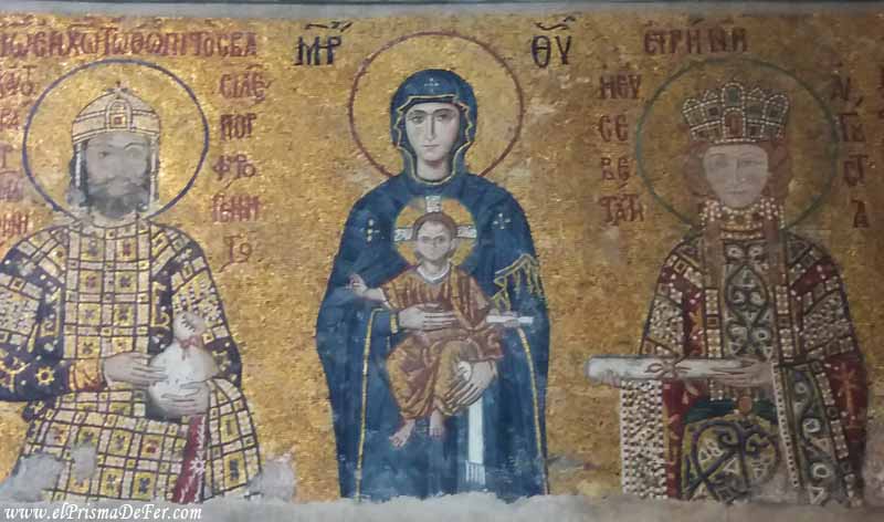 Mural cristiano dentro de Santa Sofia - Estambul