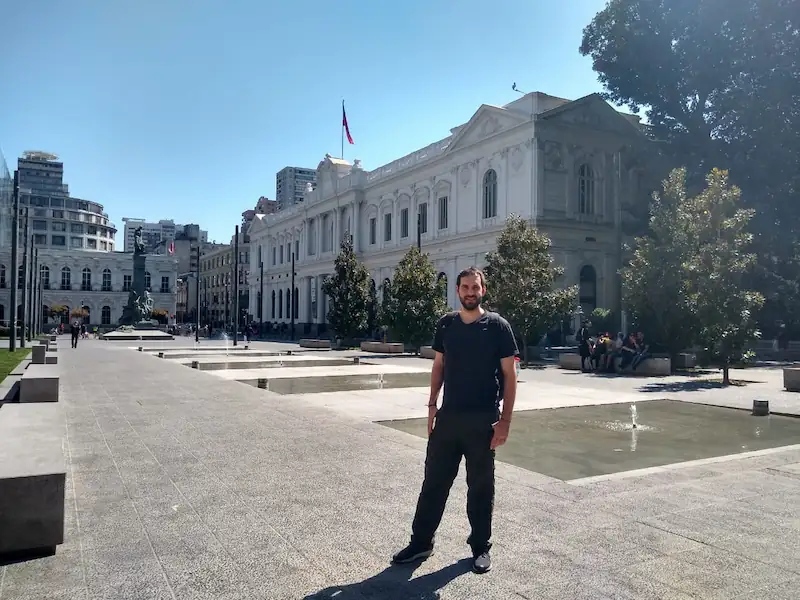 En el centro de Santiago de Chile