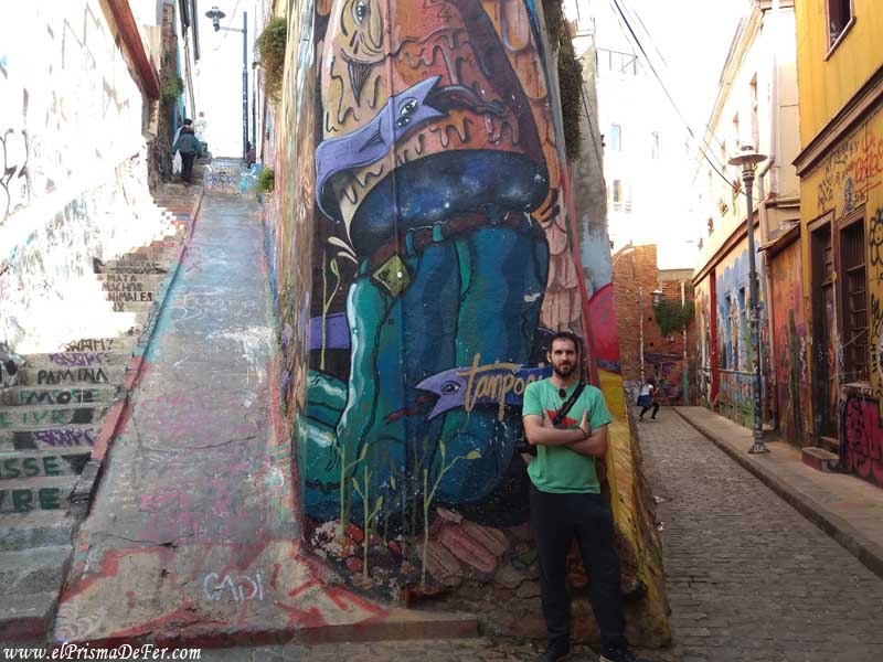 Arte callejero que abunda en Valparaíso