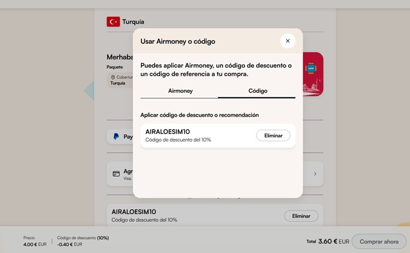 Ingresa el código para obtener el descuento