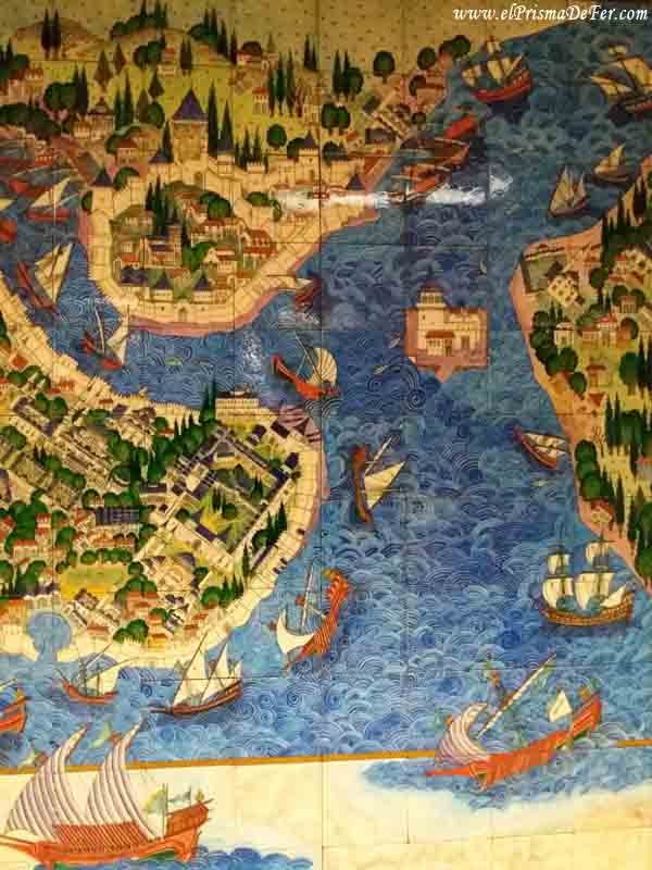 Pintura que retrata la importancia del puerto de Estambul