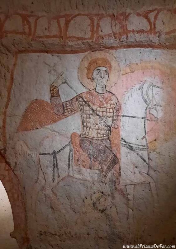 Uno de los frescos dentro del Museo al aire libre de Goreme