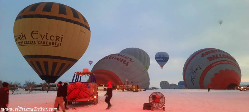 Los globos se estaban preparando para salir