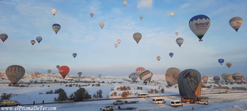 Empezando el aterrizaje del globo
