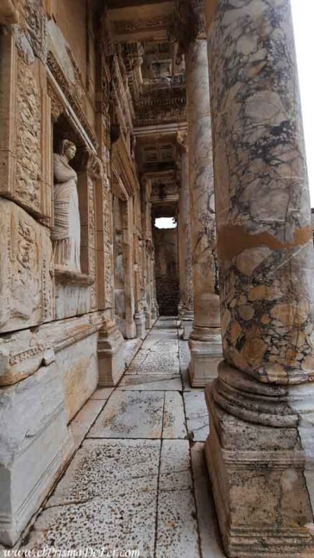 Las columnas en la entrada a la Biblioteca