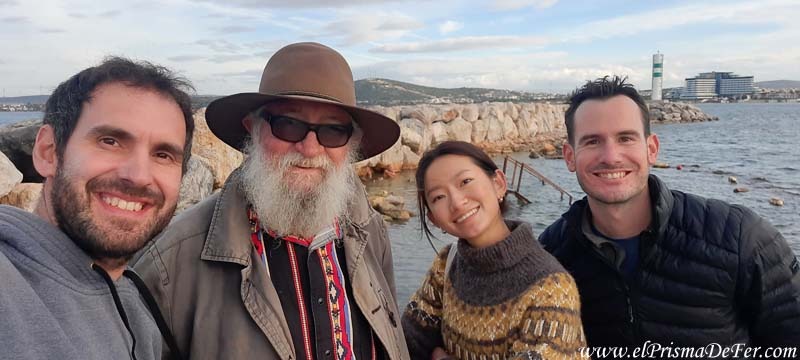 Con amigos del hostel visitando las termas