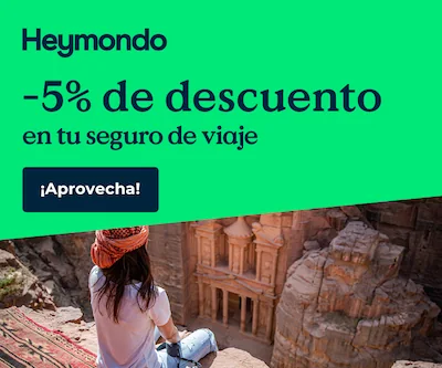 Banner para un 5% de descuento en Heymondo