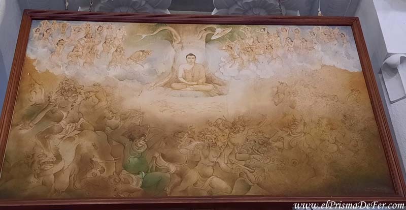 Pintura retratando la iluminación de Buda - Kandy