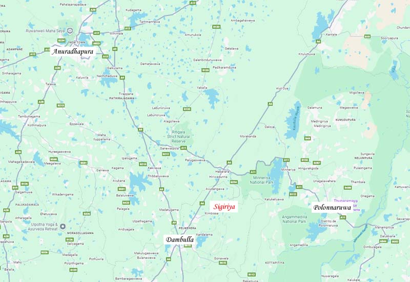 Ubicación de Sigiriya