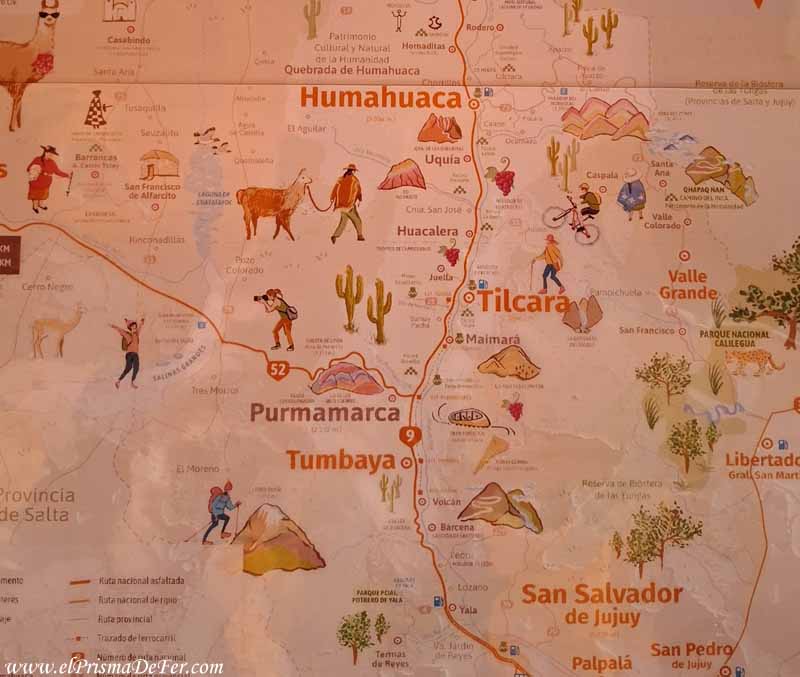 Mapa de la Quebrada de Humahuaca
