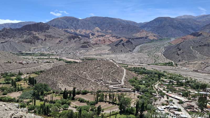 Vista del Pucará de Tilcara desde el mirador de la Cruz