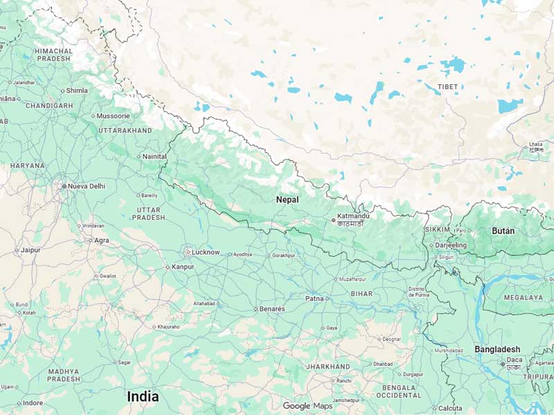 Ubicación de Nepal en el Mapa 