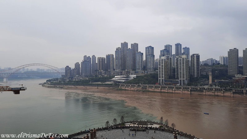 Vista de la unión de los ríos desde el mirador