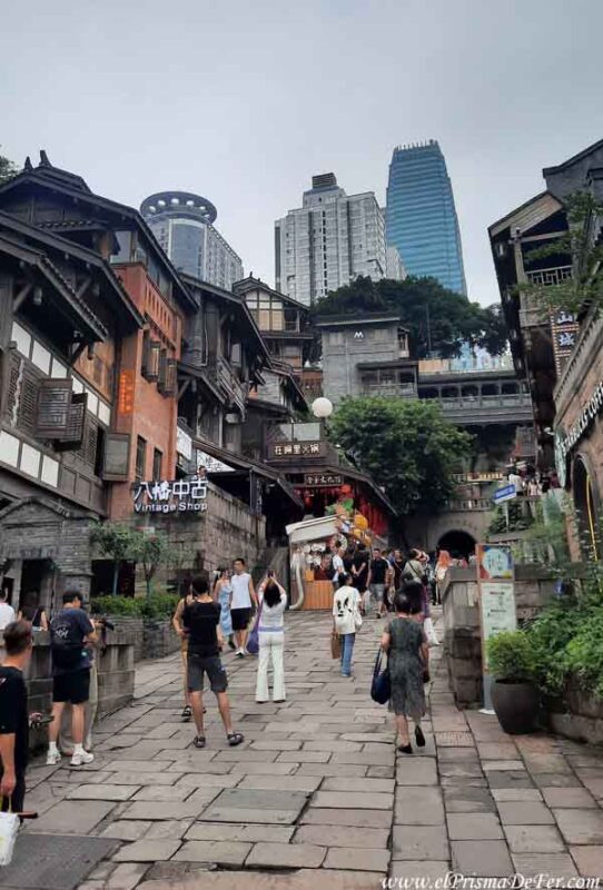 Calles del barrio tradicional en Chongqing