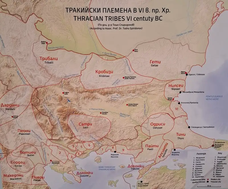 Mapa de los territorios Tracios
