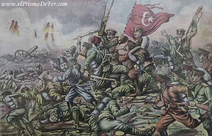 Pintura de una batalla con los Otomanos - Museo de Sofia